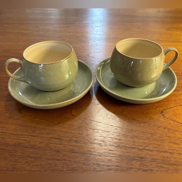Denby Other - Pair of Denby Fine Stoneware “Camelot” Teacups & Saucers (Excellent Condition)